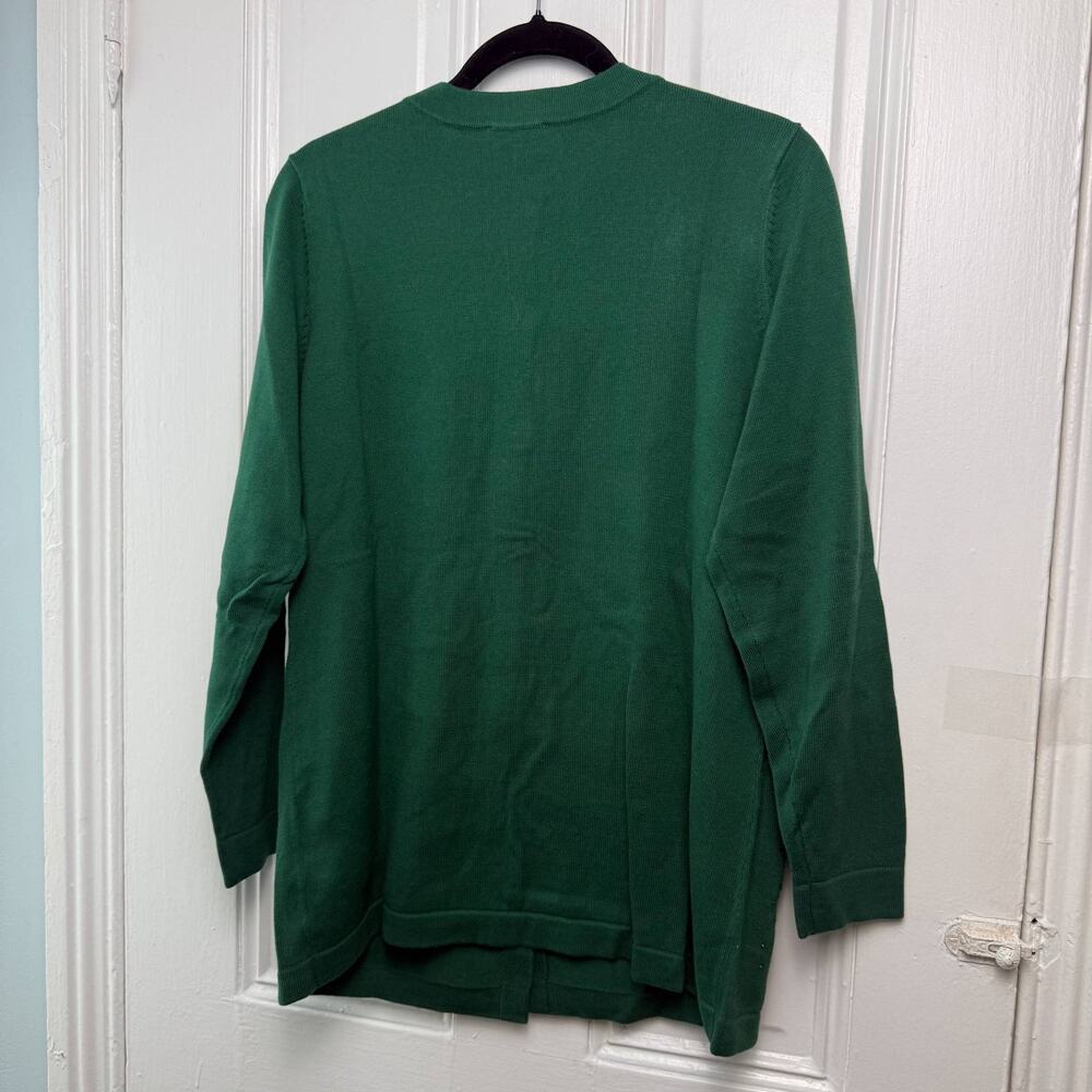 NWT Quacker Factory Womens Small Green Christmas Tree Cardigan Sequin - Picture 7 of 10
